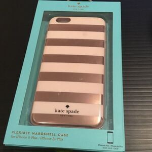 Kate Spade Rose Gold/Cream Stripe iPhone 6+ Case H